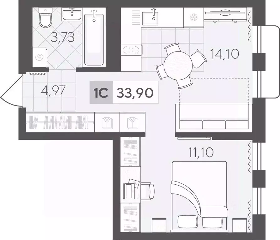 1-к кв. Тюменская область, Тюмень Скандиа.Квартал в Комарово Парк ... - Фото 1