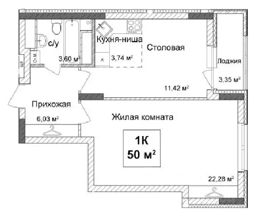 1-к кв. Нижегородская область, Нижний Новгород Подкова на Ванеева ... - Фото 0