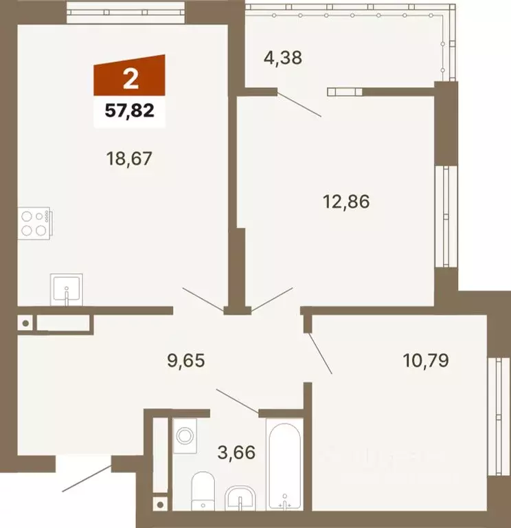 2-к кв. Свердловская область, Екатеринбург ул. Волгоградская, 197к2 ... - Фото 1