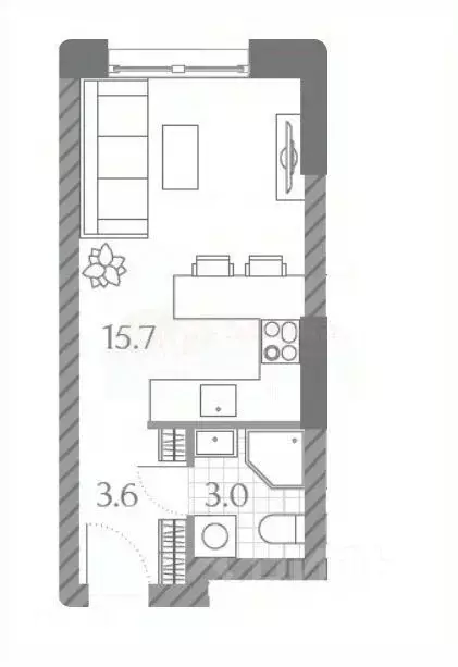 Студия Москва Ильменский проезд (22.5 м) - Фото 2