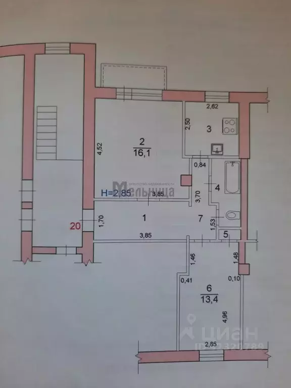 2-к кв. Волгоградская область, Волгоград Ковровская ул., 20 (50.8 м) - Фото 1