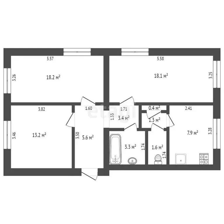 3-комнатная квартира: Калининград, Кронштадтская улица, 2 (73.1 м) - Фото 0