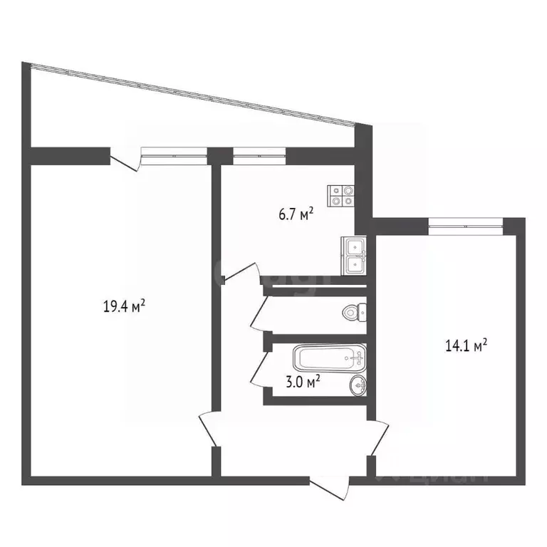 2-к кв. Москва Беломорская ул., 5К1 (49.6 м) - Фото 1