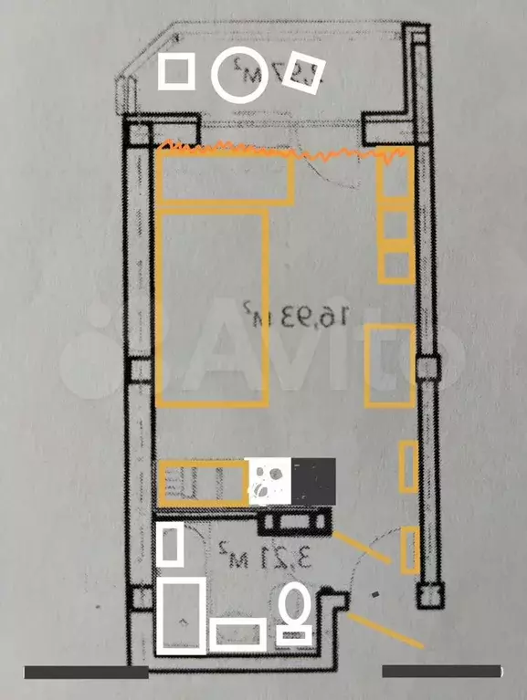 Квартира-студия, 20,4 м, 3/3 эт. - Фото 0