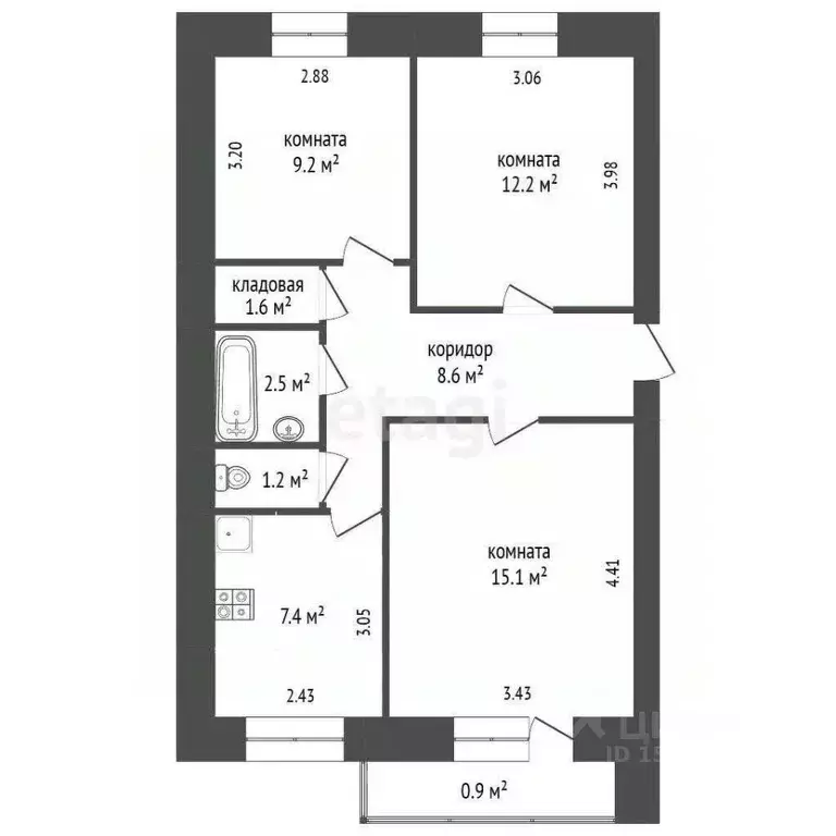 3-к кв. Ямало-Ненецкий АО, Ноябрьск Транспортная ул., 13 (57.8 м) - Фото 2