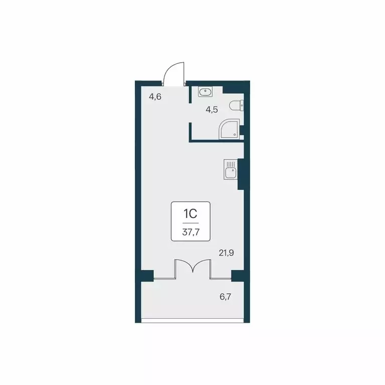 Квартира-студия: Алупка, Севастопольское шоссе, 6Ак3 (37.7 м) - Фото 1