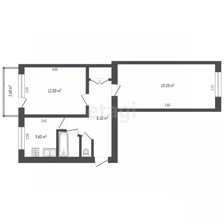 2-к кв. Саратовская область, Балашов просп. Космонавтов, 16 (46.8 м) - Фото 2