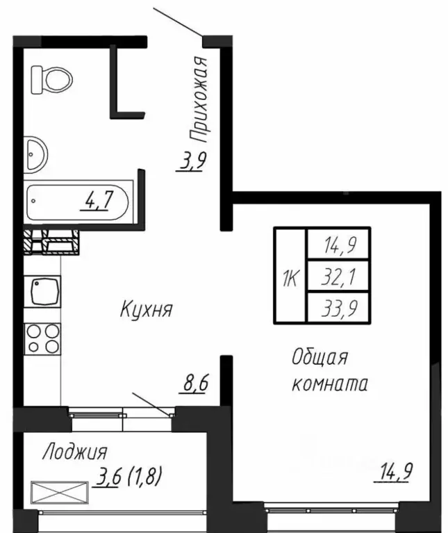 1-к кв. Ленинградская область, Тельмана Тосненский район, Сибирь жилой ... - Фото 0