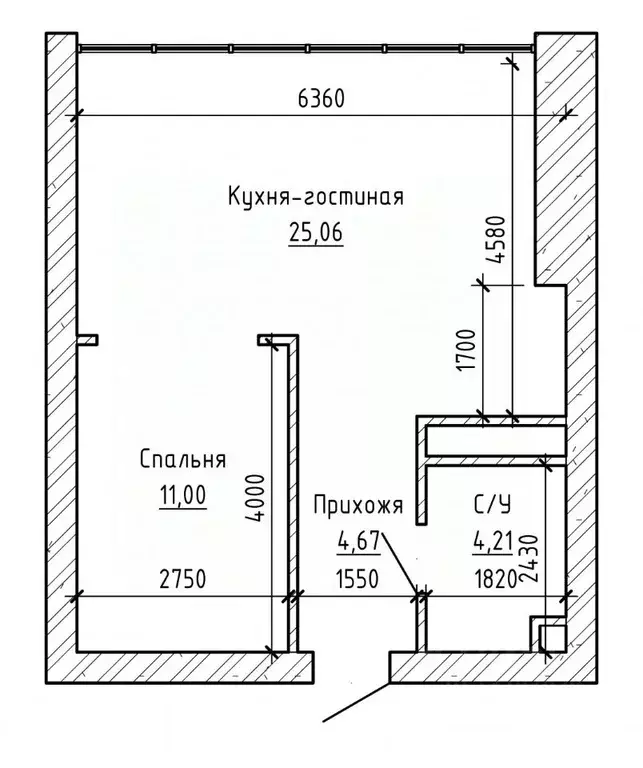 1-к кв. Кабардино-Балкария, Нальчик ул. Идарова, 176 (48.24 м) - Фото 2