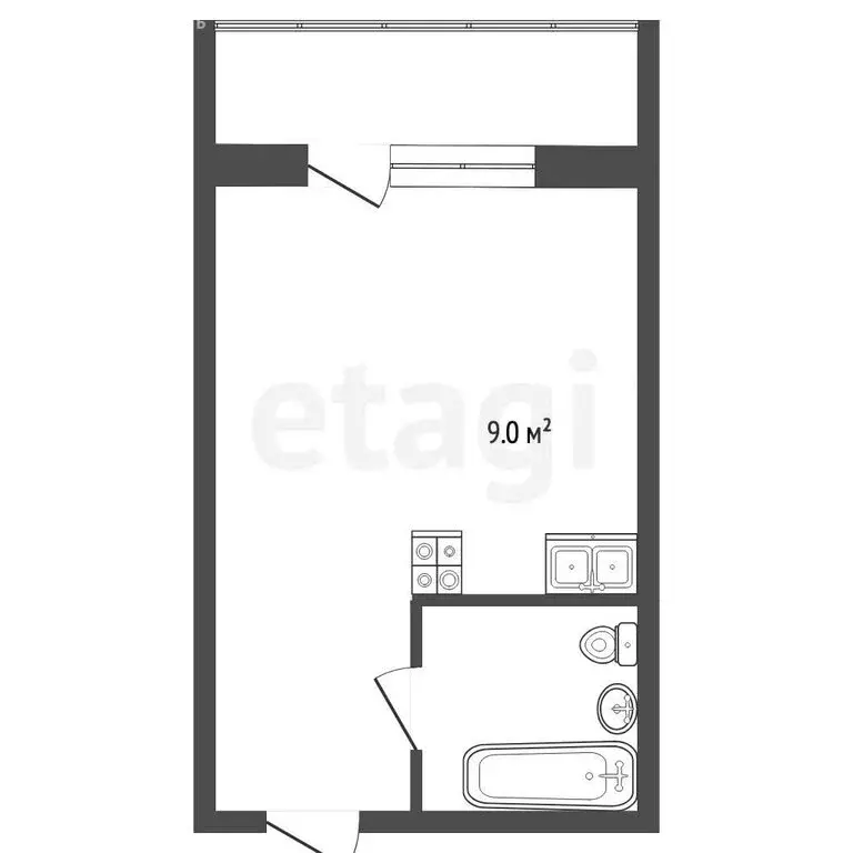 Квартира-студия: Вологда, Окружное шоссе, 26А (23.9 м) - Фото 1