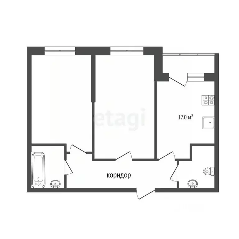 2-к кв. Воронежская область, Воронеж ул. Антонова-Овсеенко, 35Э (73.0 ... - Фото 2