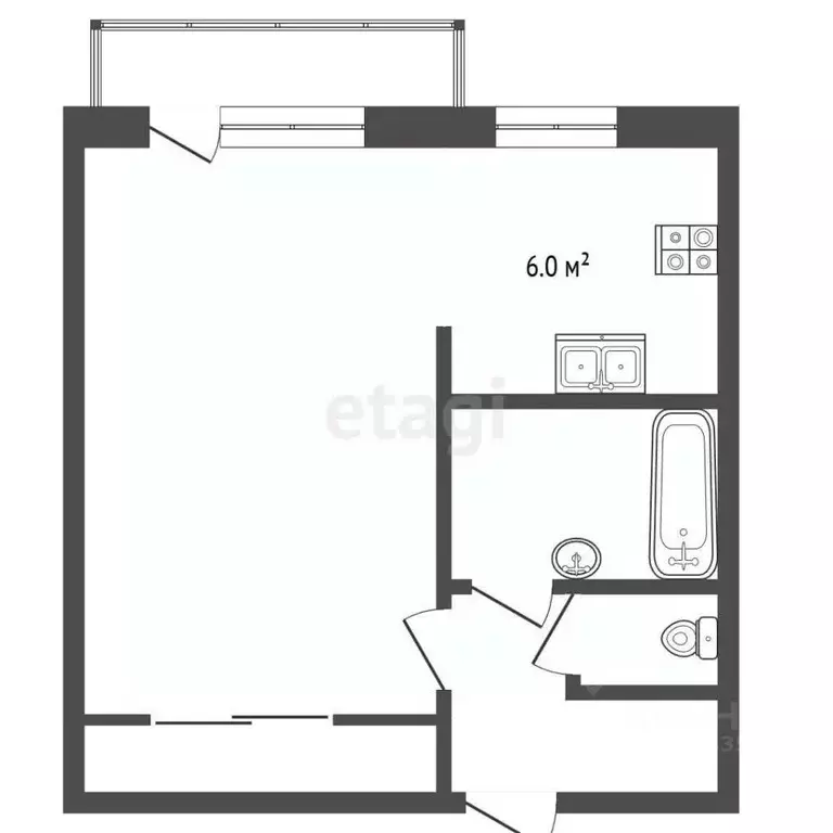 1-к кв. Московская область, Красногорск ул. Кирова, 3 (33.0 м) - Фото 2
