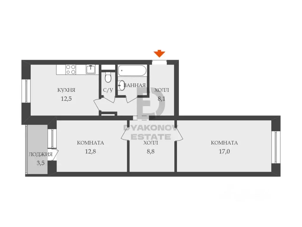 2-к кв. Санкт-Петербург просп. Народного ополчения, 237 (63.9 м) - Фото 2