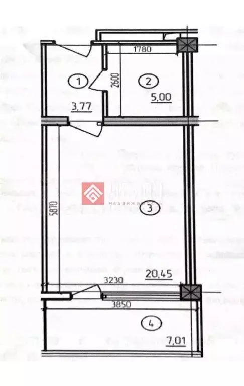 Студия Севастополь ул. Парковая, 7 (36.2 м) - Фото 2
