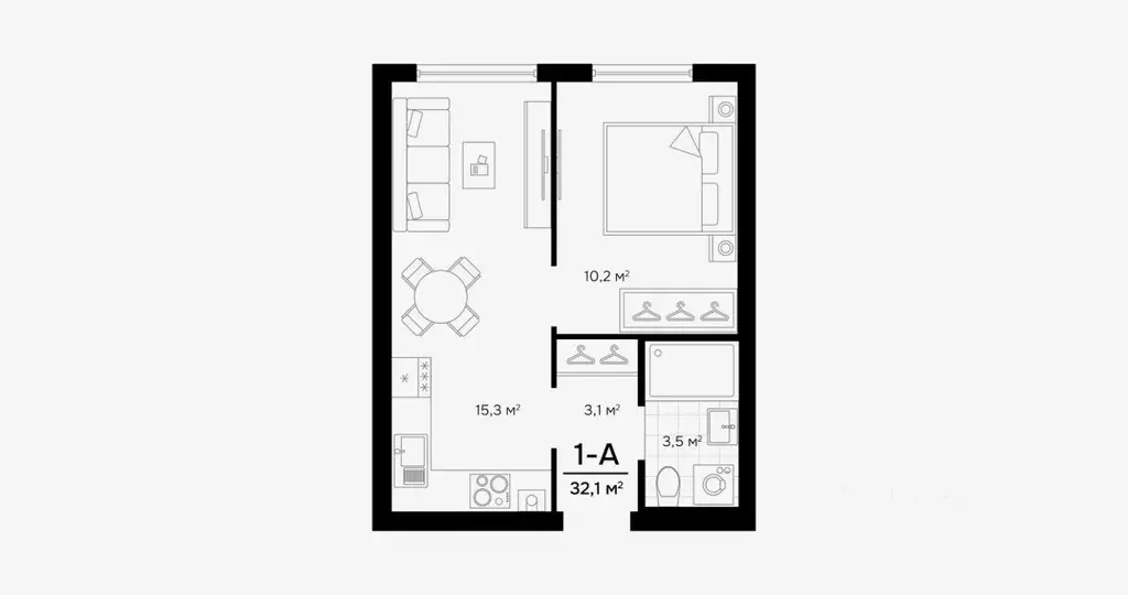 1-к кв. Астраханская область, Астрахань ул. Бехтерева, 8 (32.12 м) - Фото 1