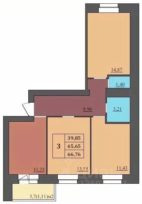 3-к кв. Ярославская область, Ярославль Северный жилрайон, 15-й мкр,  ... - Фото 1