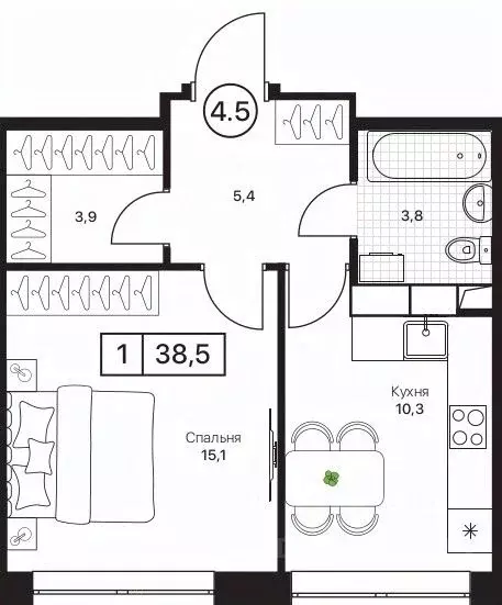 1-к кв. Московская область, Пушкино Пушкино Град жилой комплекс, к2 ... - Фото 1