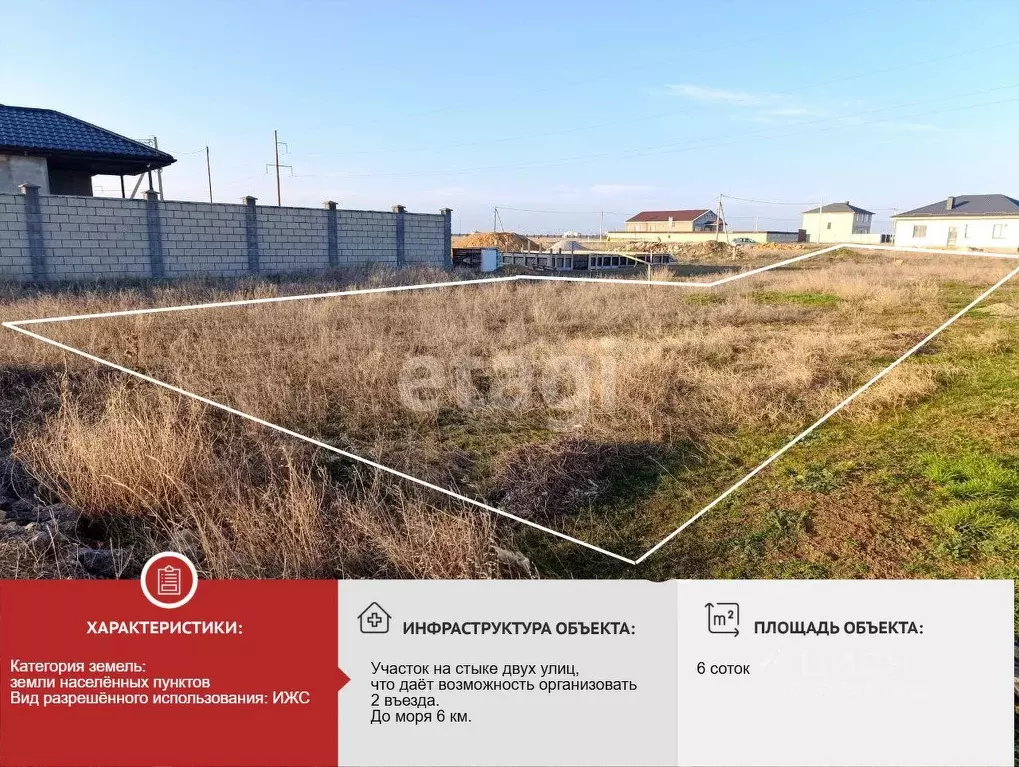 Участок в Крым, Евпатория ул. Людвигсбургская, 3 (6.0 сот.) - Фото 0