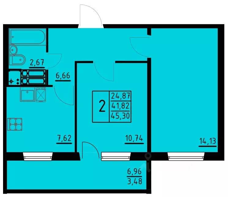 2-к кв. Пермский край, Пермь ул. Танцорова, 96 (45.3 м) - Фото 1