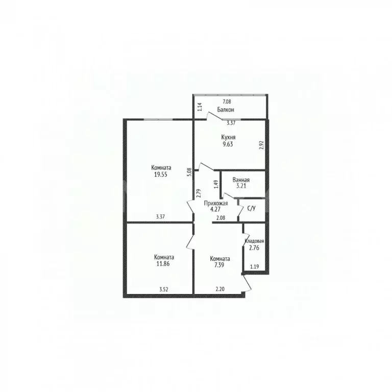 2-к кв. Краснодарский край, Краснодар проезд Репина, 42 (60.0 м) - Фото 1