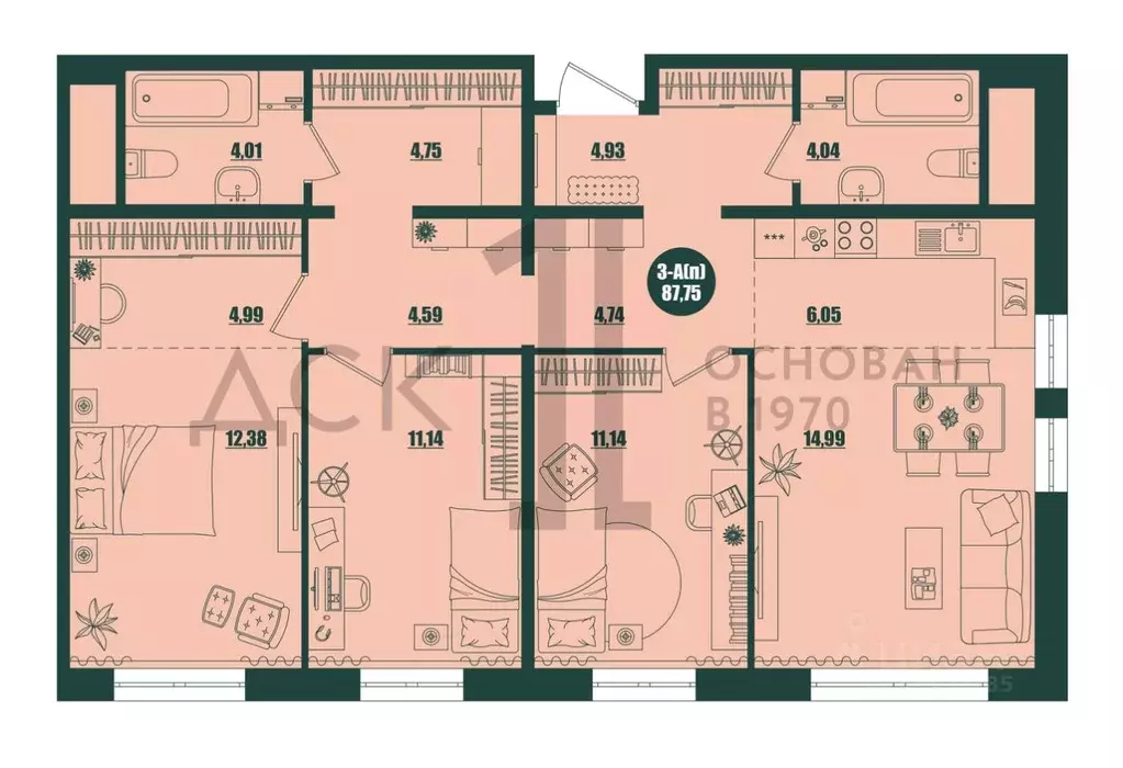 3-к кв. Ханты-Мансийский АО, Сургут 39-й мкр, Крылов жилой комплекс ... - Фото 1