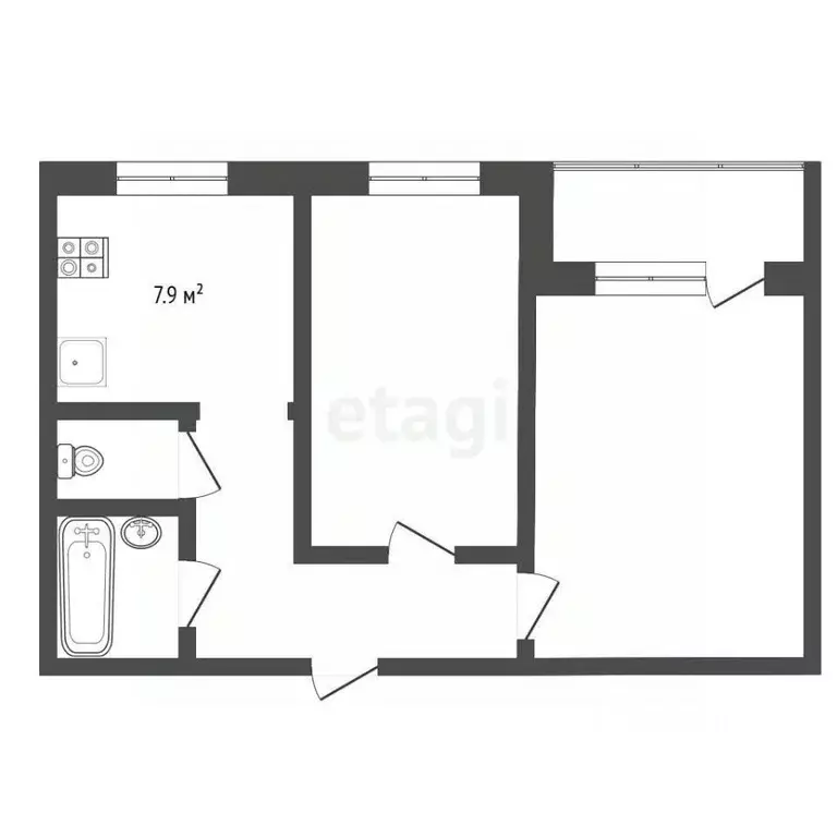 2-к кв. Коми, Усинск ул. Мира, 15 (48.7 м) - Фото 2