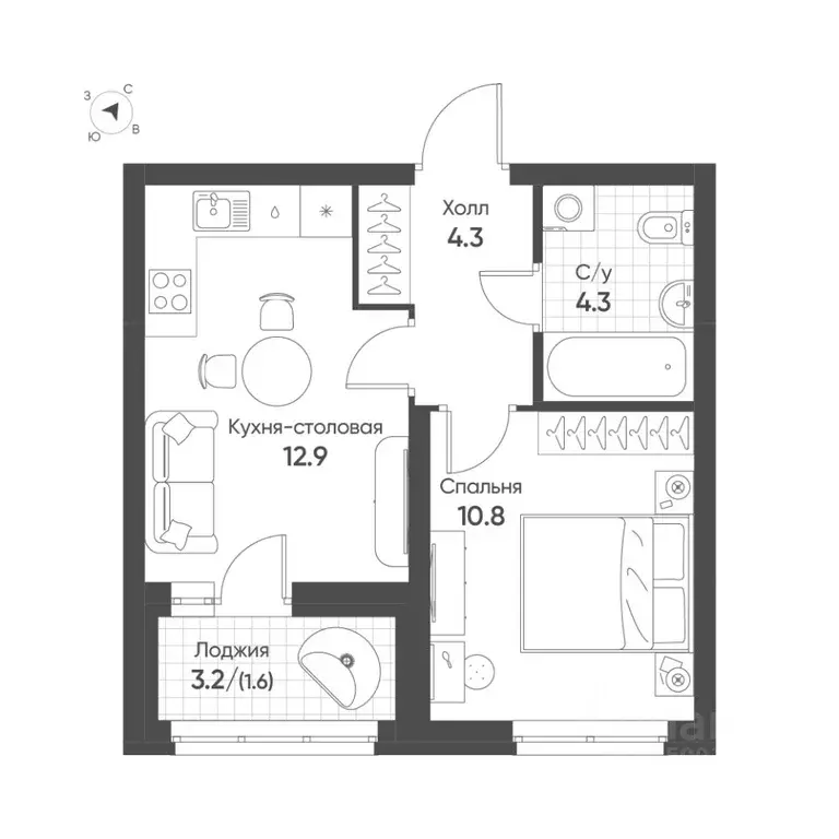 1-к кв. Свердловская область, Екатеринбург Солнечный жилрайон,  (33.9 ... - Фото 1