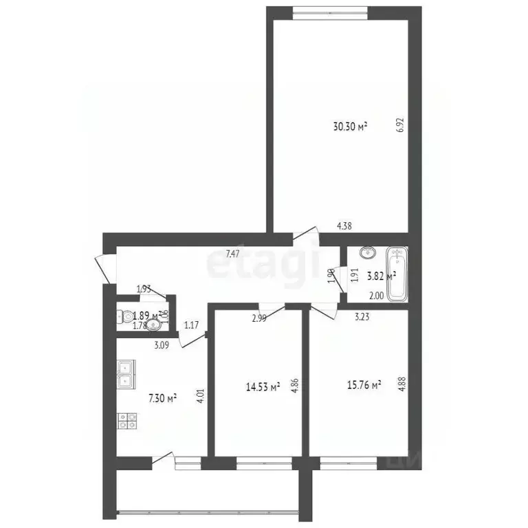 3-к кв. Мордовия, Саранск Мордовская ул., 35к192 (98.0 м) - Фото 1