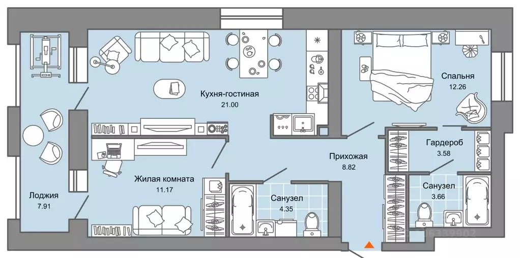 3-к кв. Ульяновская область, Ульяновск Город Новаторов жилой комплекс, ... - Фото 0