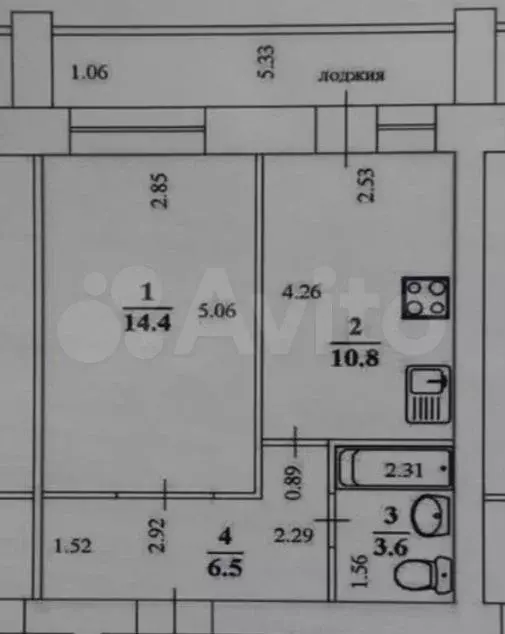 1-к. квартира, 35,3 м, 5/9 эт. - Фото 0