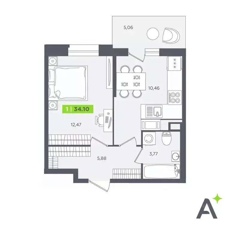 1-к кв. Ленинградская область, Кудрово г. Всеволожский район, ... - Фото 1