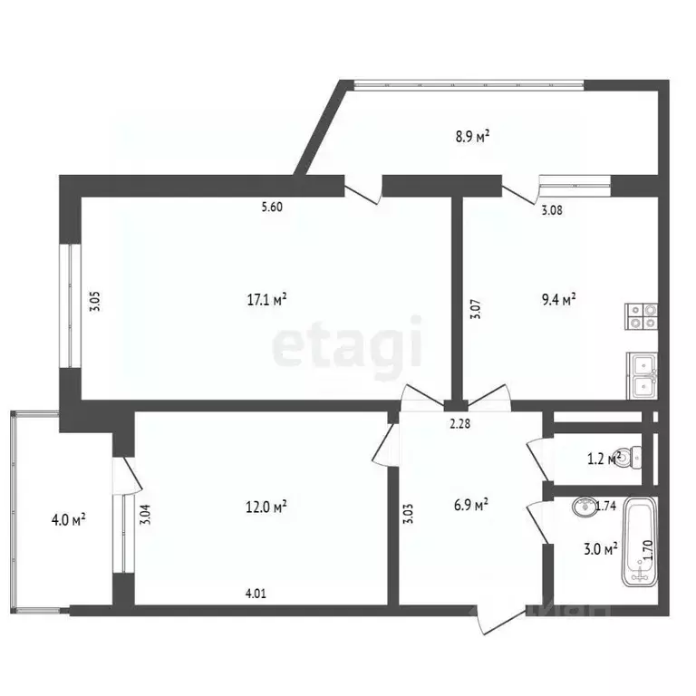 2-к кв. Крым, Ялта ул. Крупской, 40 (62.7 м) - Фото 2