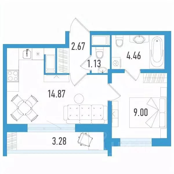 1-к кв. Санкт-Петербург ул. Маршала Казакова, 62к1 (33.11 м) - Фото 1