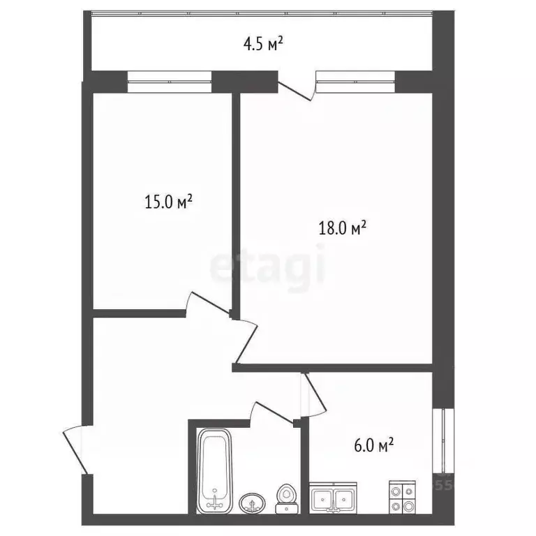 2-к кв. Костромская область, Кострома ул. Ленина, 153к1 (43.0 м) - Фото 2