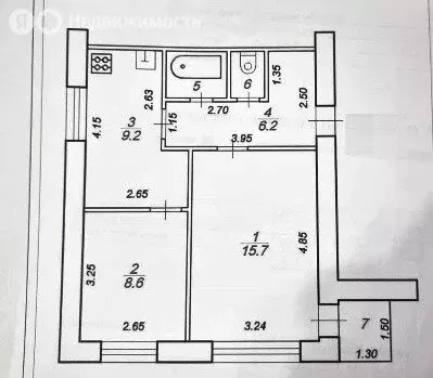 2-комнатная квартира: Славный, Садовая улица, 2/3 (47.2 м) - Фото 2