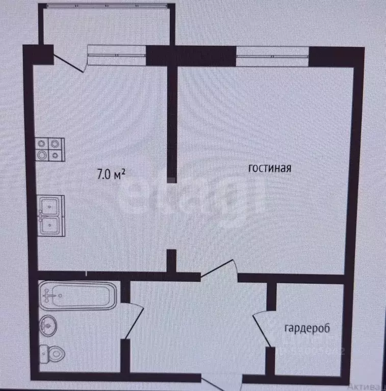 1-к кв. Забайкальский край, Чита пос. Текстильщиков, Молодежный мкр, 7 ... - Фото 2