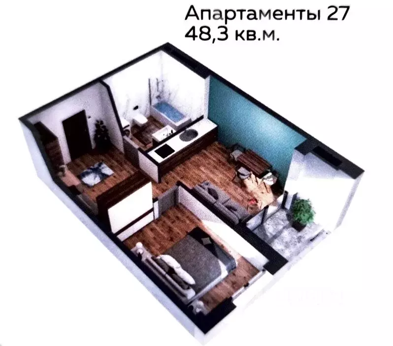 2-к кв. Крым, Ялта ул. Дражинского, 48 (48.0 м) - Фото 1