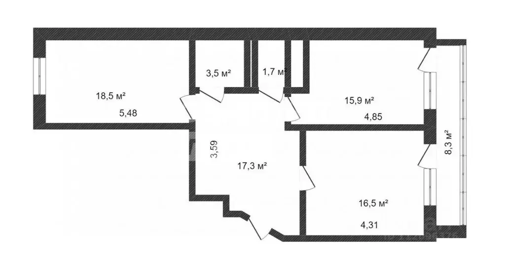 2-к кв. Краснодарский край, Краснодар Завод Измерительных Приборов ... - Фото 2