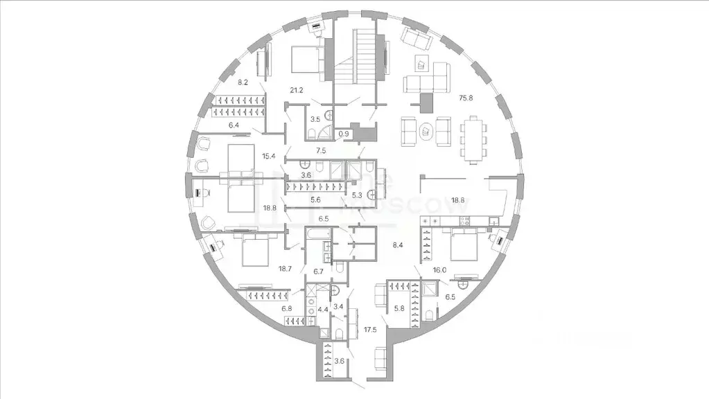 6-к кв. Москва ул. Крылатские Холмы, 7К2 (297.3 м) - Фото 1