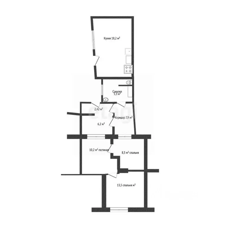 3-к кв. Краснодарский край, Новороссийск ул. Жени Хохловой, 1 (70.3 м) - Фото 1