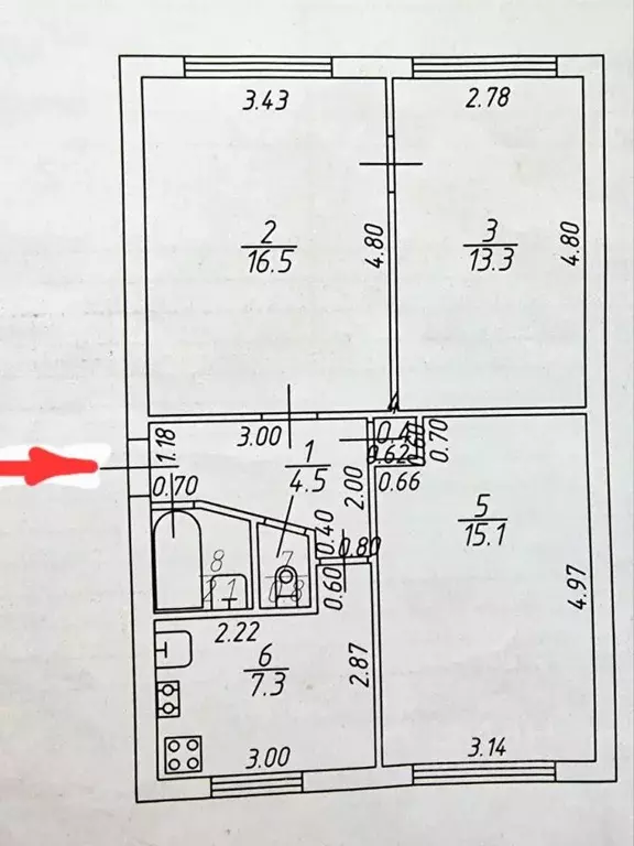 3-к кв. Татарстан, Казань ул. Латышских Стрелков, 4а (60.0 м) - Фото 2