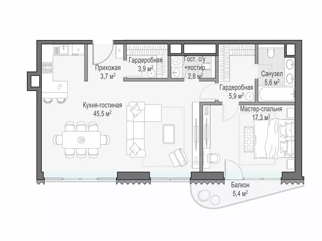 2-комнатная квартира: Москва, Большой Толмачёвский переулок, 5с1 (88.2 ... - Фото 0