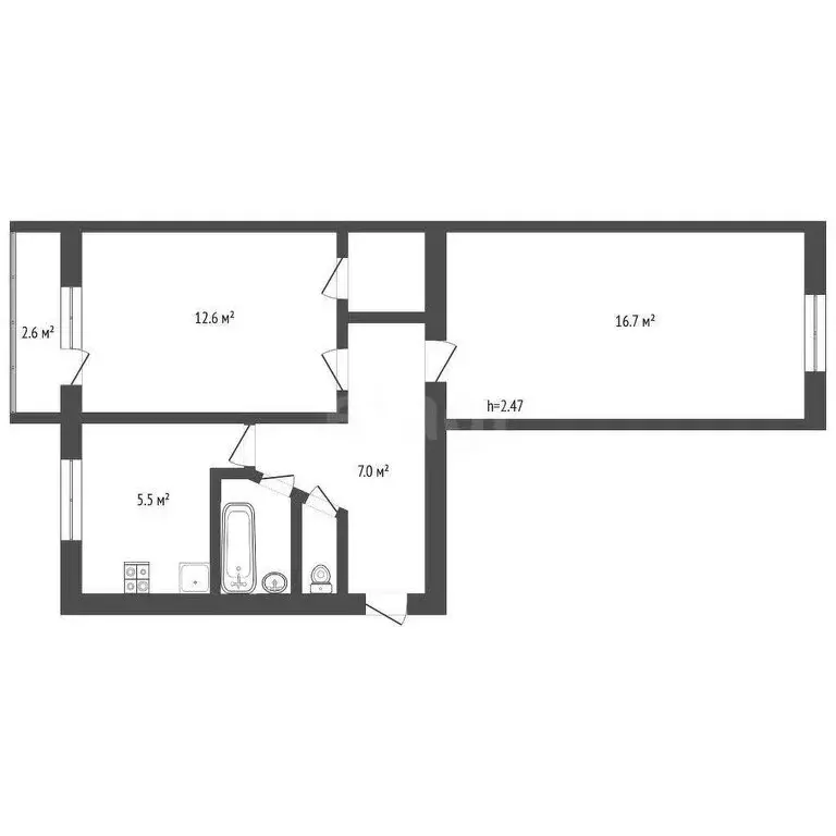 2-комнатная квартира: Ижевск, улица 9 Января, 167 (44 м) - Фото 1