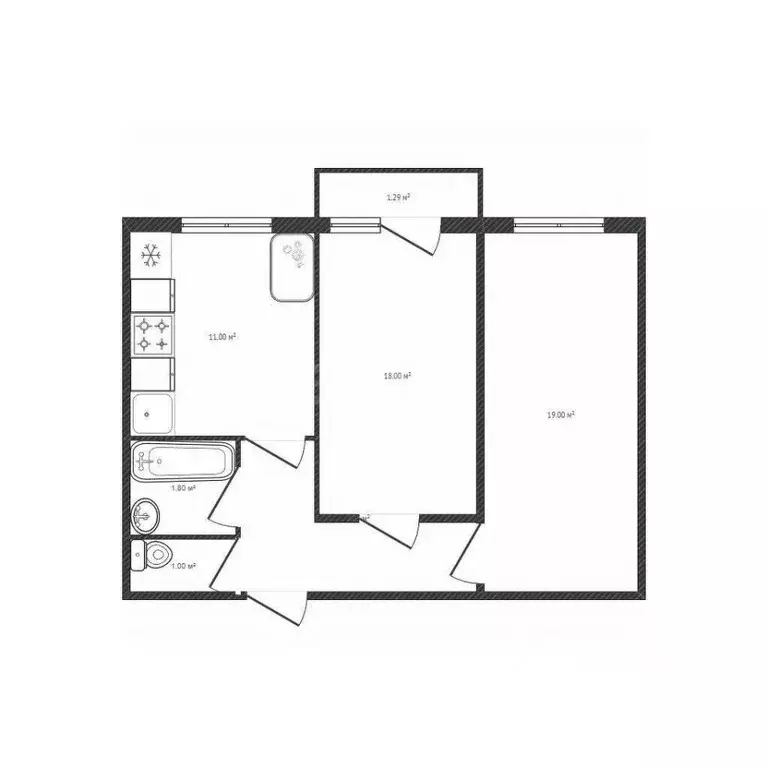 2-к кв. Брянская область, Жуковский муниципальный округ, пос. Латыши ... - Фото 1