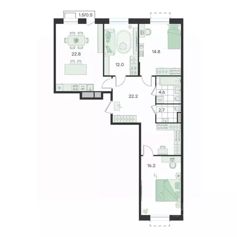 4-к кв. Московская область, Раменский муниципальный округ, Ильинский ... - Фото 1