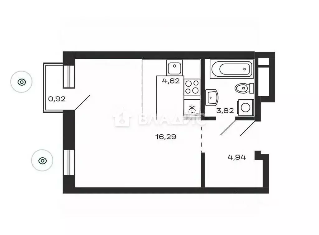 1-комнатная квартира: Красногорск, Молодёжная улица, 6 (30 м) - Фото 1