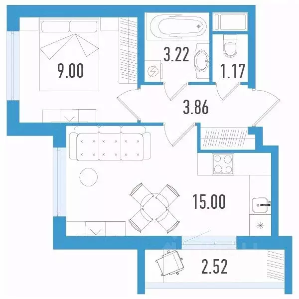 1-к кв. Санкт-Петербург ул. Маршала Казакова, 62к1 (33.01 м) - Фото 0