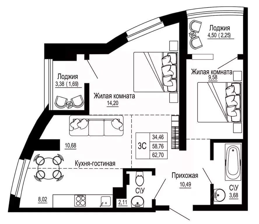 3-к кв. Ростовская область, Ростов-на-Дону Привокзальная ул., 3в ... - Фото 0