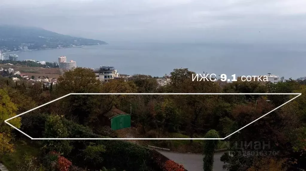 Участок в Крым, Ялта муниципальный округ, Ливадия пгт  (9.1 сот.) - Фото 1