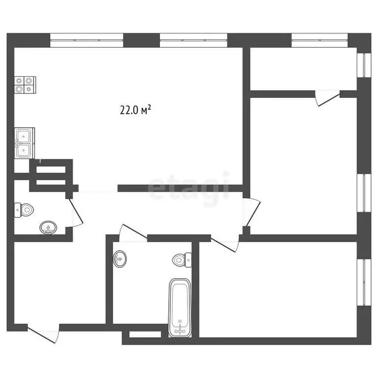 3-комнатная квартира: Тюмень, улица Мельникайте, 32 (79.3 м) - Фото 1